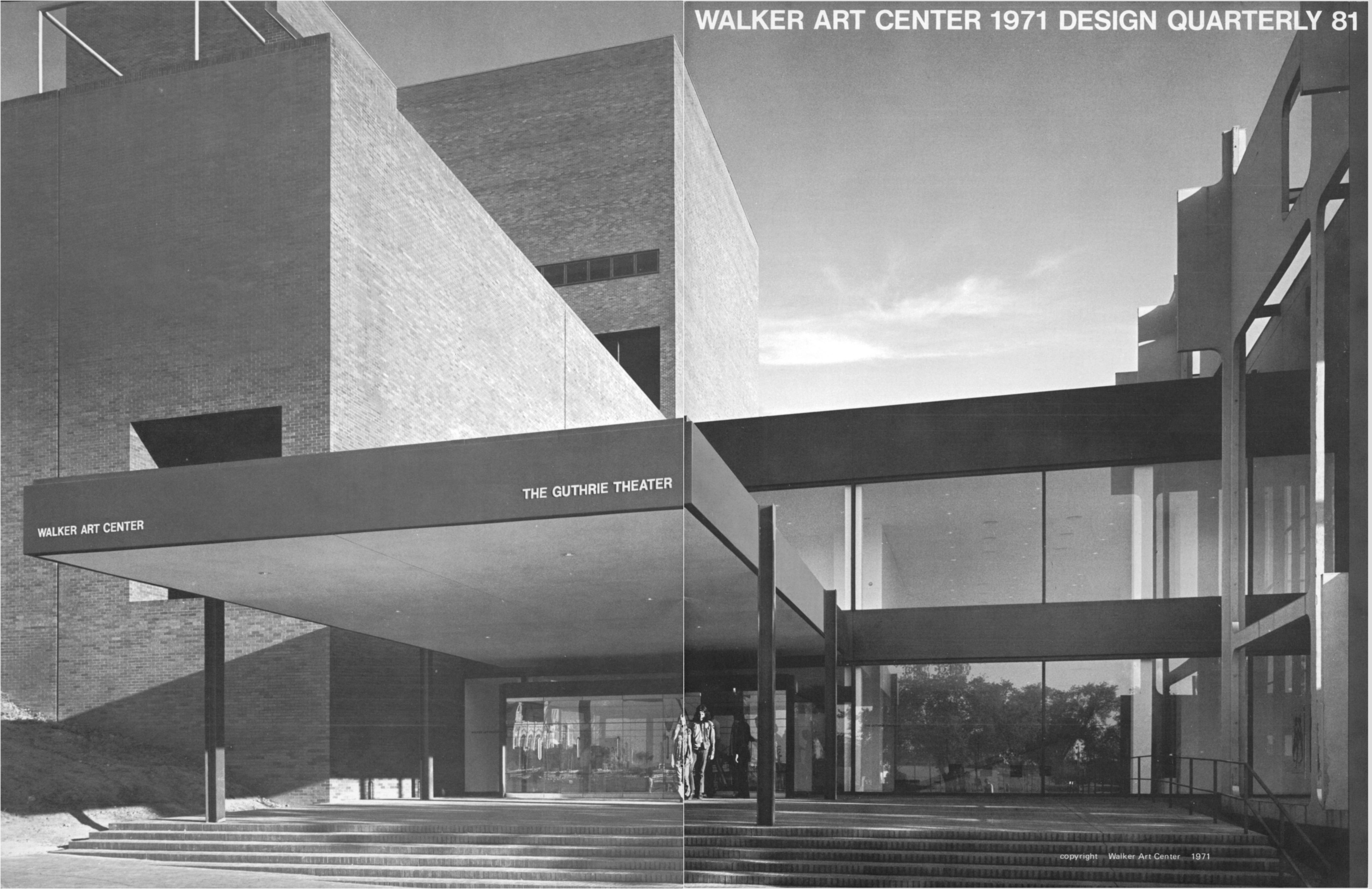 Design Quarterly cover, 1971, depicting Walker Art Center entrance in Minneapolis, MN